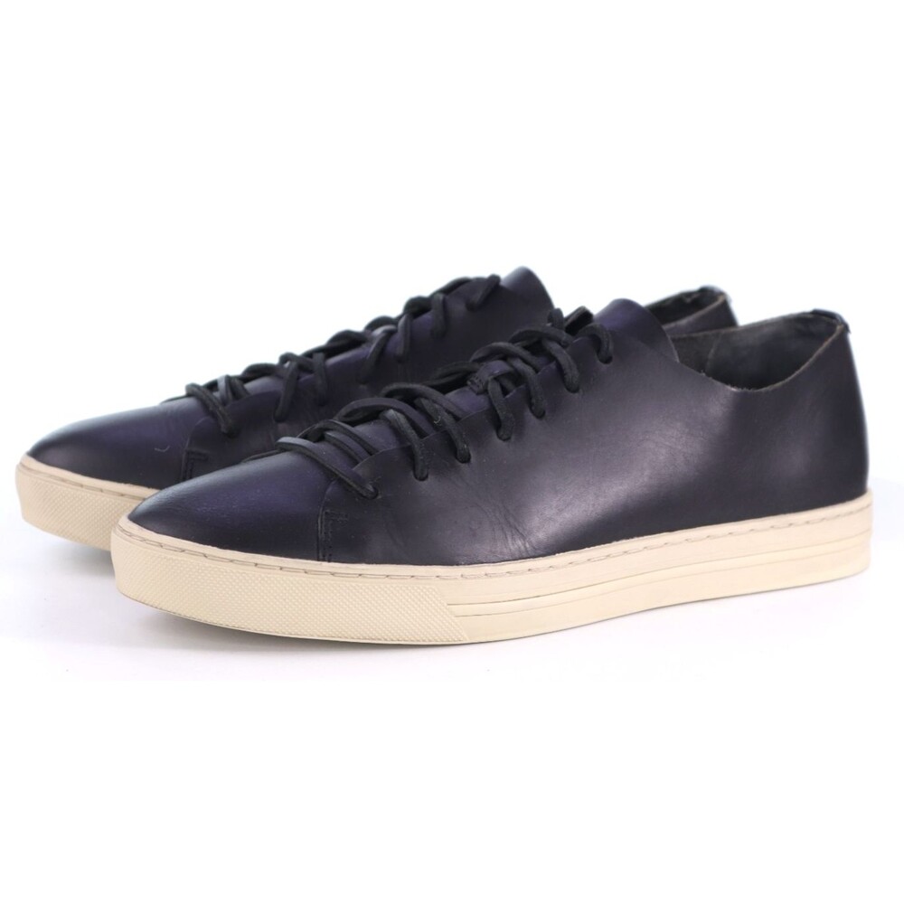 Vince Collins $220 Men's Low Top Sneakers Shoes Size EU 46 US 12 M Leather Black
